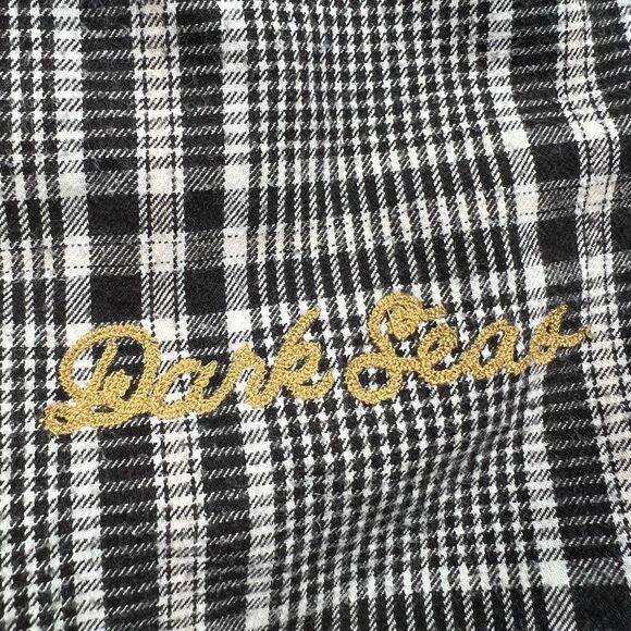 Dark Seas Division Flannel Golf Jacket Mens L Plaid Black Gray Lined Workwear - Picture 4 of 13